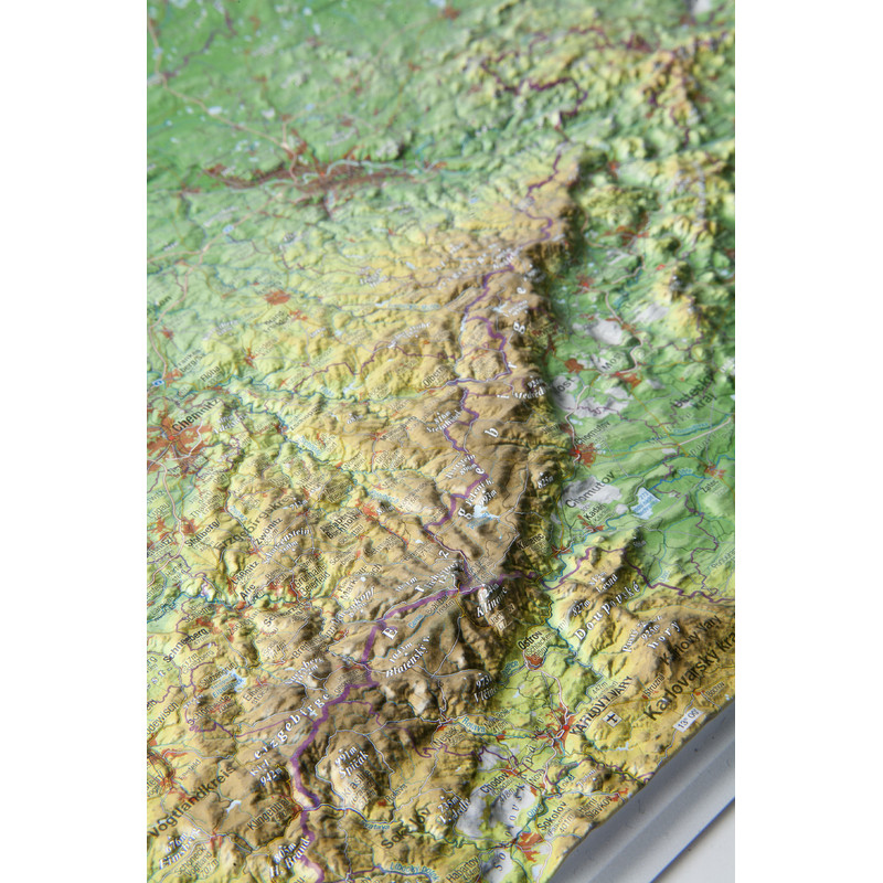 Georelief Saksonia, mapa plastyczna 3D, mała