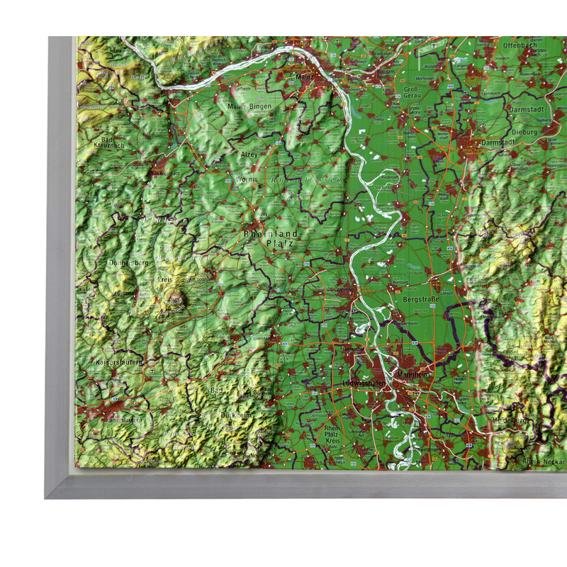 Georelief Hesja, mapa plastyczna 3D, duża