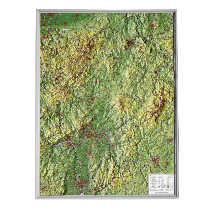 Georelief Hesja, mapa plastyczna 3D, mała