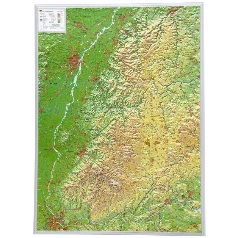 Georelief Mapa regionalna Schwarzwald