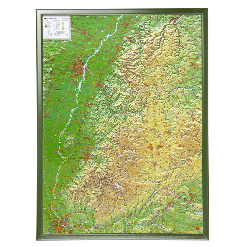 Georelief Mapa regionalna Schwarzwald