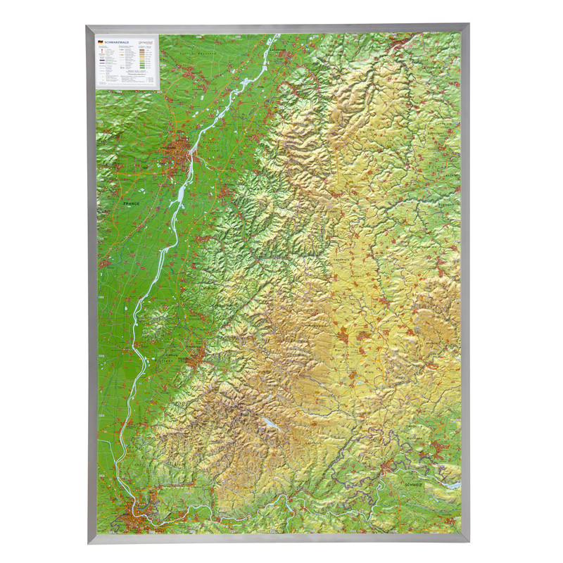 Georelief Mapa regionalna Schwarzwald