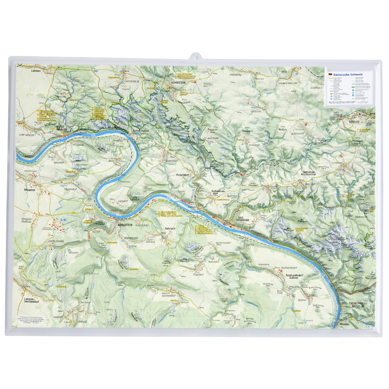 Georelief Szwajcaria Saksońska, mapa plastyczna 3D, mała
