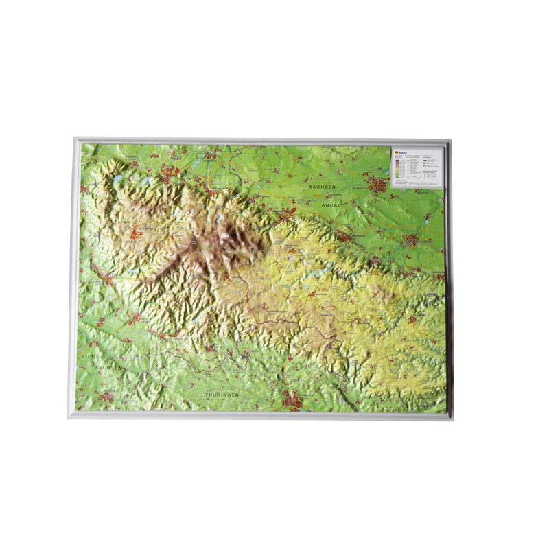 Georelief Harz, mapa plastyczna 3D, mała