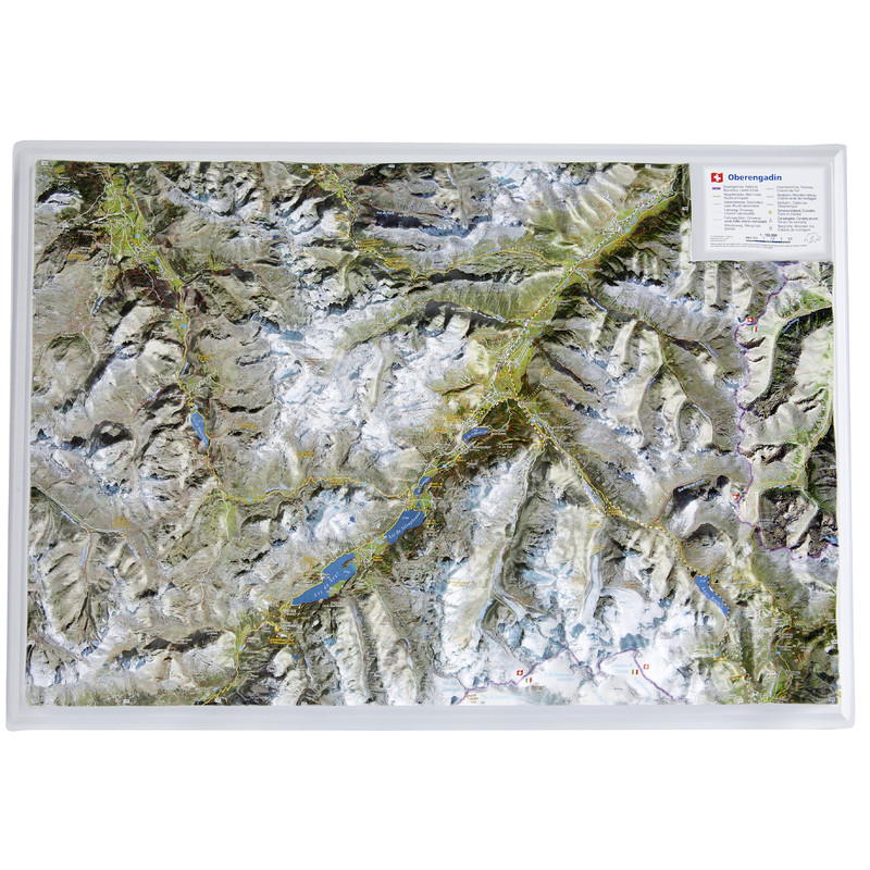 Georelief Mapa regionalna Oberengadin