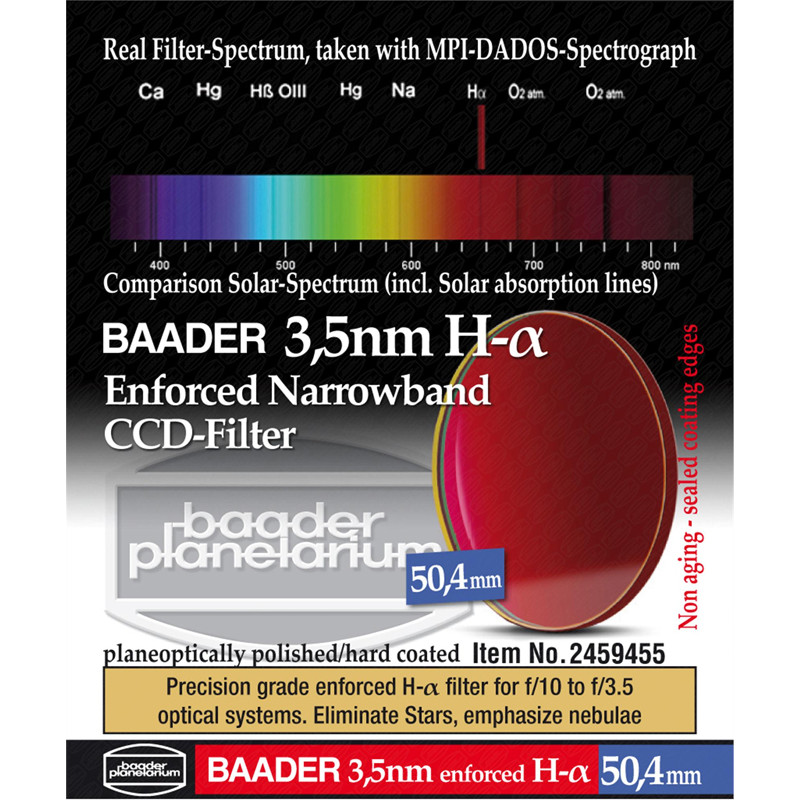 Baader Filtry Ultra-Narrowband 3.5nm H-alpha CCD-Filter 50,4mm