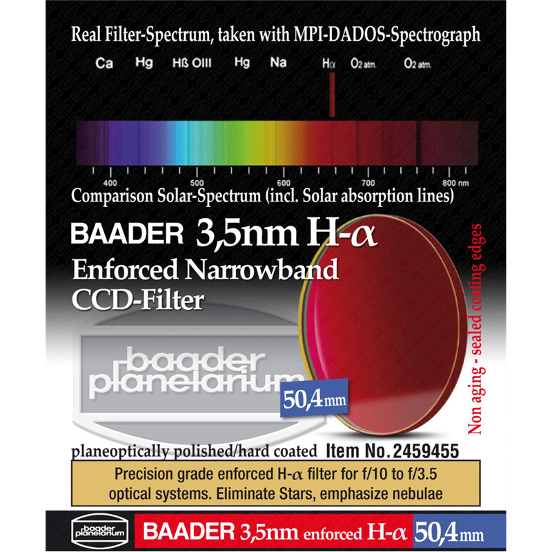 Baader Ultra-Narrowband 3.5nm H-alpha Filtry 50.4mm