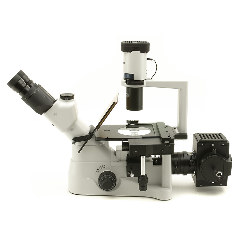 Optika XDS-3FL4, trinokular, odwrócony, fluorescencyjny z 4 uchwytami filtrowymi
