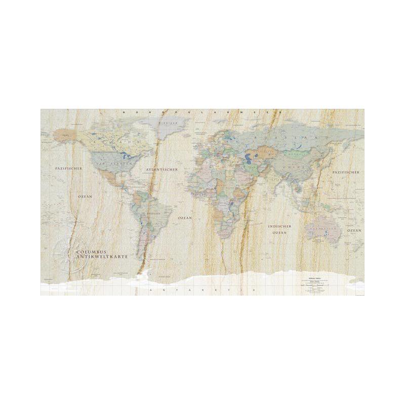 Columbus Weltkarte Marmordesign Antikkarte