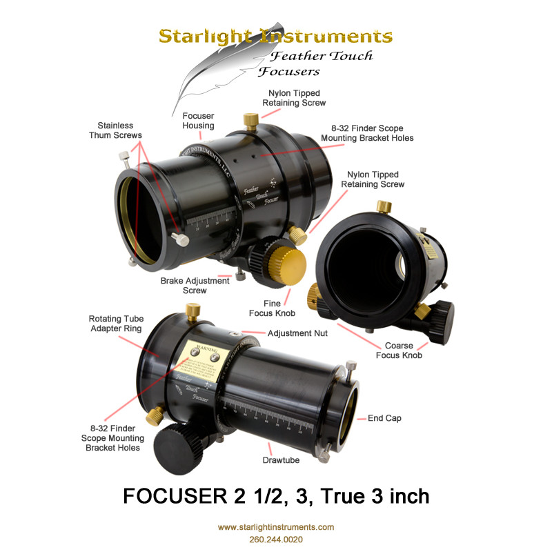 Starlight Instruments Wyciąg okularowy Feather Touch FTF2515HD 2,5" Dual Speed z zakresem suwu 1,5"