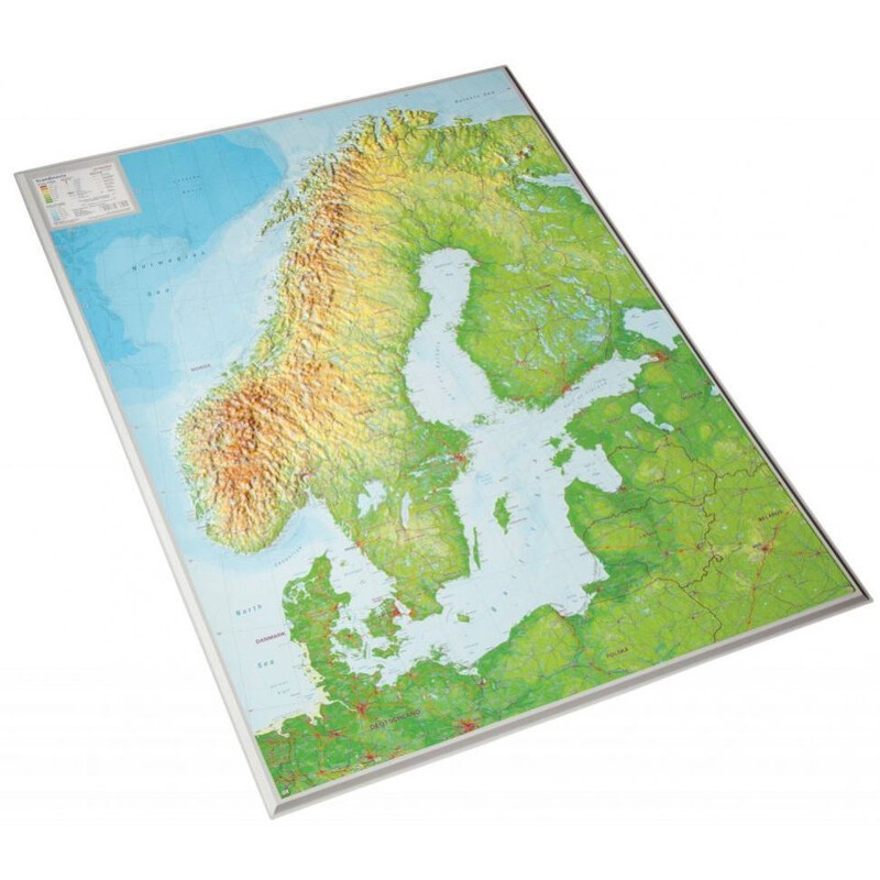 Georelief Mapa regionalna Skandynawia