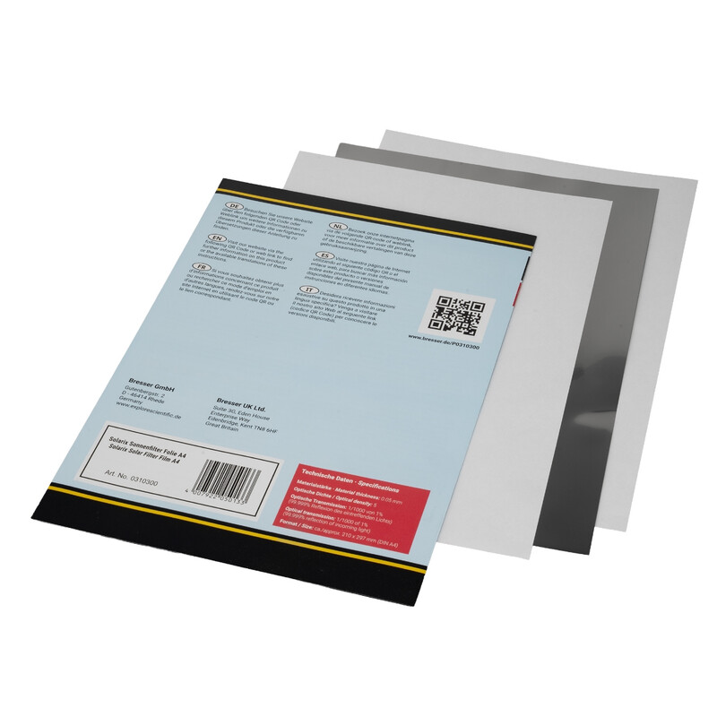 Explore Scientific Folia na filtr słoneczny Solarix z arkuszami do wycinania DIN A4, ND5