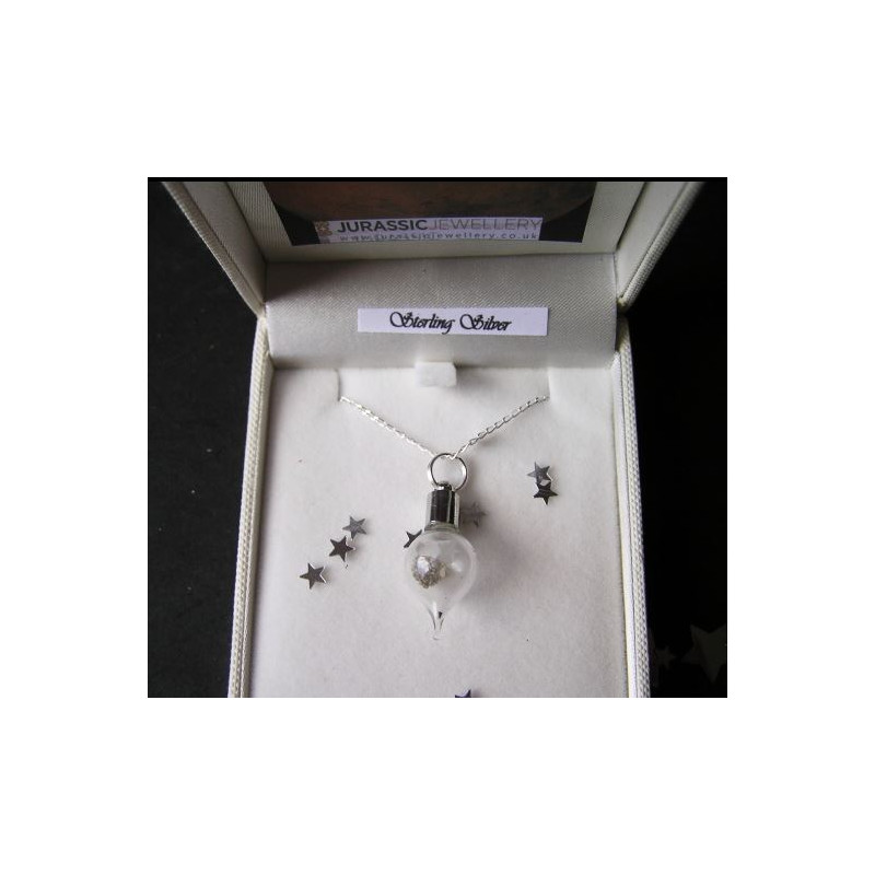 Jurassic Jewellery Meteoryty Biżuteria jurajska Łańcuszek z pyłem marsjańskim (w kształcie kropli)