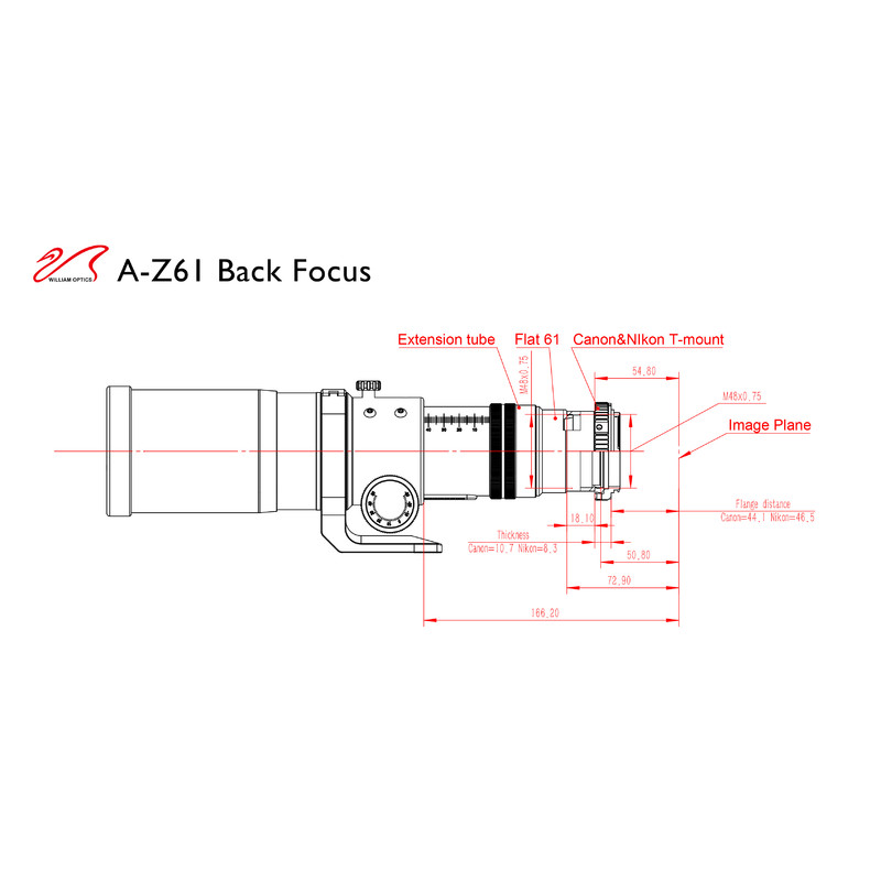 William Optics Refraktor apochromatyczny  AP 61/360 ZenithStar 61 Blue OTA