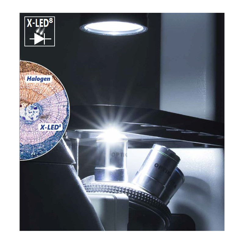 Optika Mikroskop IM-3FL4-UKIV, trino, odwrócony, FL-HBO, Filtry B&G, IOS LWD U-PLAN F, 100x-400x, UK, IVD