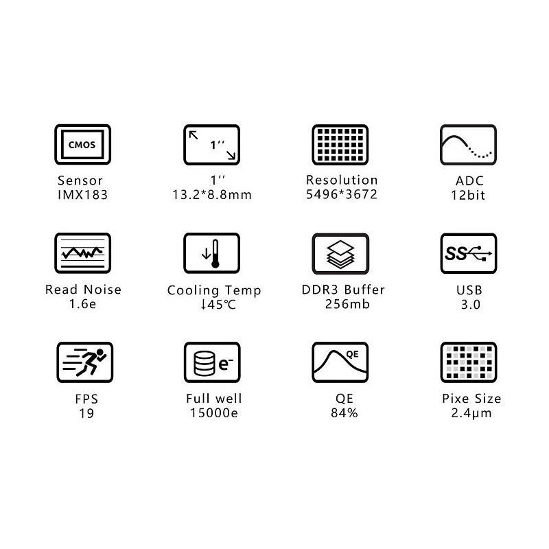 ZWO Aparat fotograficzny ASI 183 MM Pro Mono