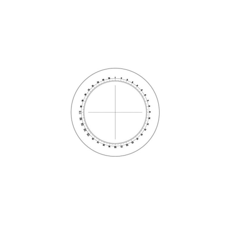 Motic Płytka mikrometryczna Celownik optyczny 360°/1°, krzyż nitek, Ø23 mm (SMZ-140)