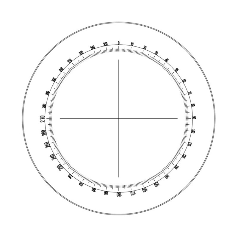 Motic Okular mikrometryczny kątomierz WF10X/23mm, 360 st., stopniowanie 30 st. i krzyż nitek