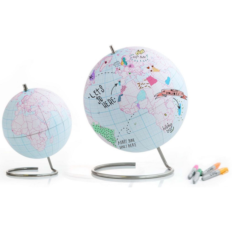 suck UK Globus Globe Journal 25cm Paint your globe