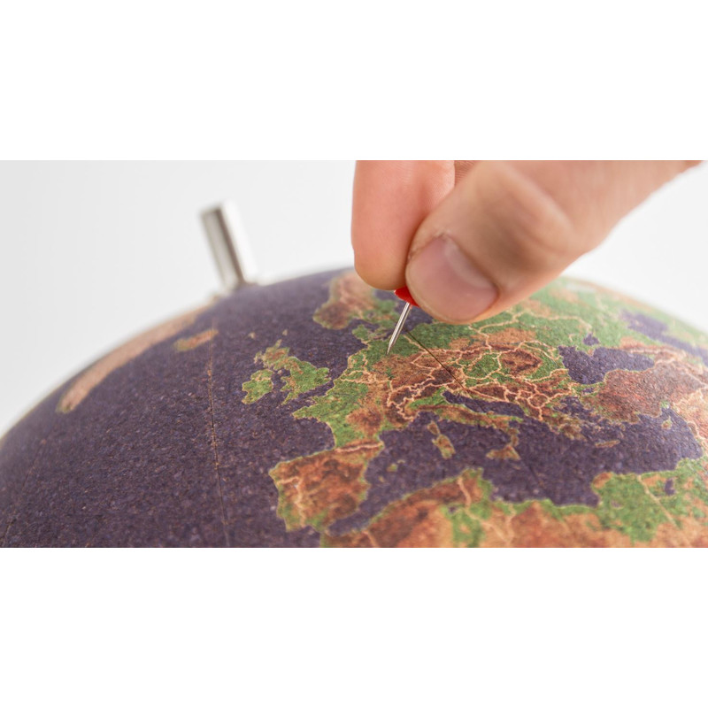 suck UK Mini-Globus Coloured Cork globe 15cm for pinning