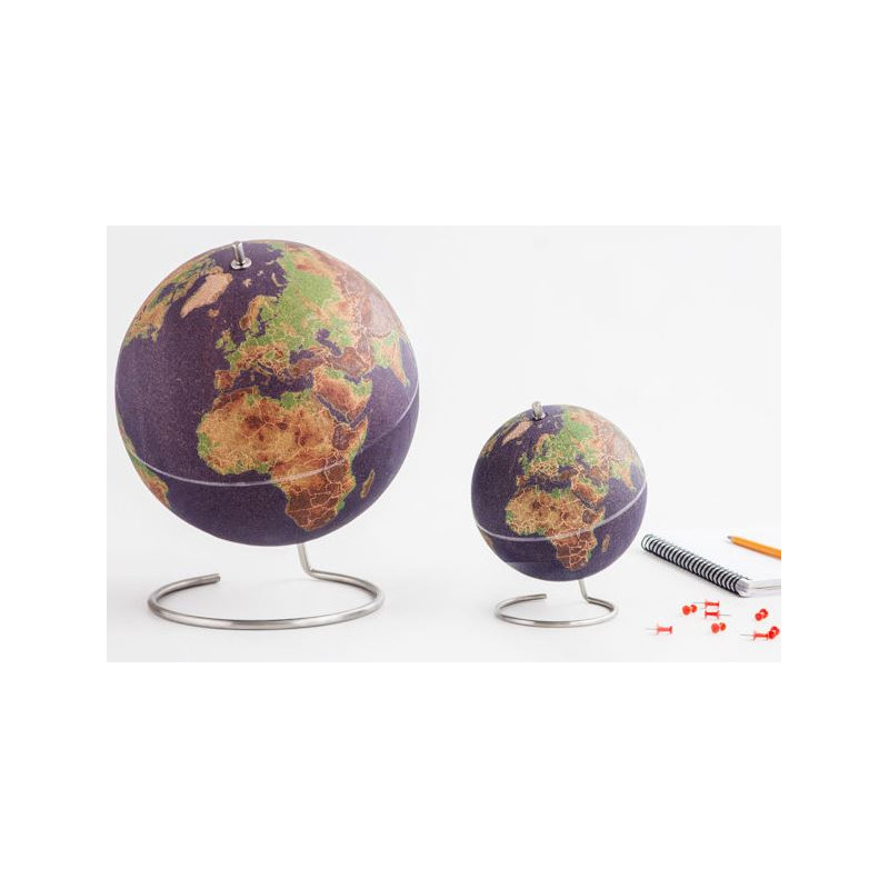 suck UK Mini-Globus Coloured Cork globe 15cm for pinning