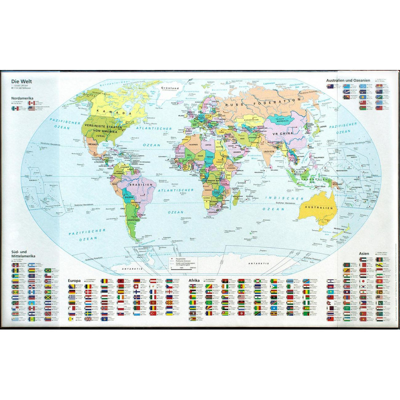 Idena Materiał piśmienny Des pad world map with pockets