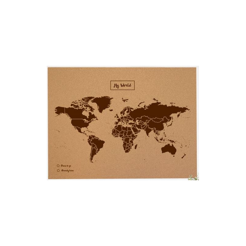 Miss Wood Mapa świata Woody Map Natural Cork XL brown