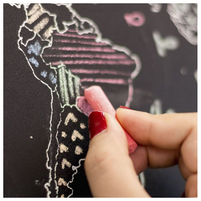 Miss Wood Mapa świata Chalkboard XL