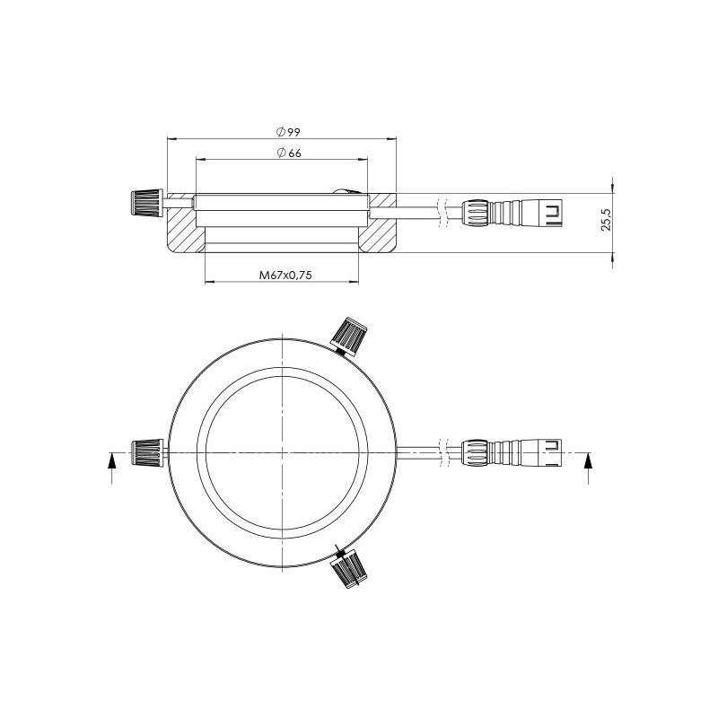 StarLight Opto-Electronics RL4-66-S4 R, segment., rot (620 nm), Ø 66mm
