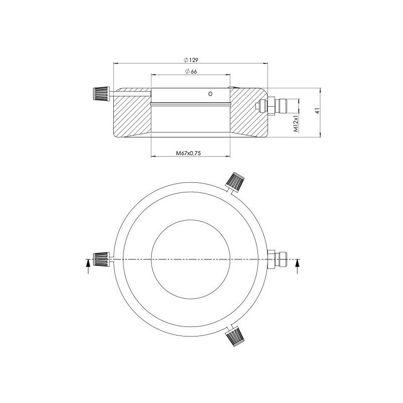StarLight Opto-Electronics RL12-10s-24V WW, spot, biel ciepła (3000 K), Wtyczka M12 (4-stykowa), Ø 66 mm