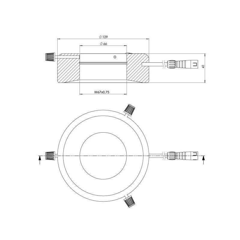 StarLight Opto-Electronics RL12-10s-S4 B, spot, segment, niebieski (470 nm), Ø 66 mm
