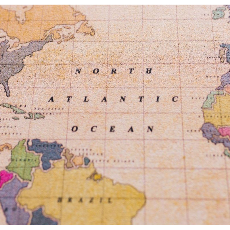 Miss Wood Mapa świata Woody Map Watercolour Old School L