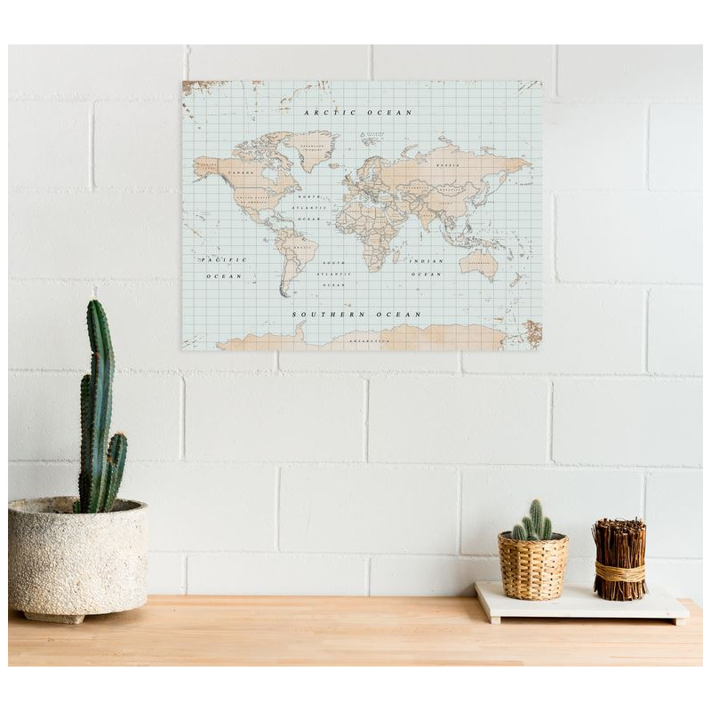 Miss Wood Mapa Woody Akwarela Vintage L