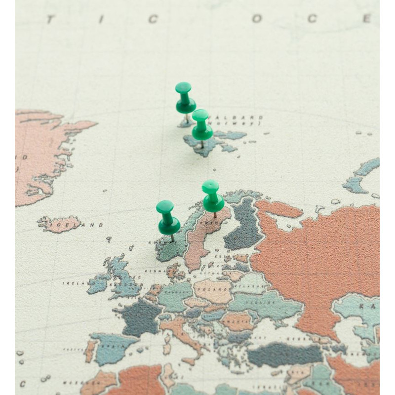 Miss Wood Mapa świata Woody Map Watercolour Terracotta XL