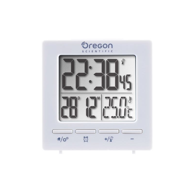 Oregon Scientific Stacja meteo Radiobudzik z wyświetlaczem temperatury pokojowej biały