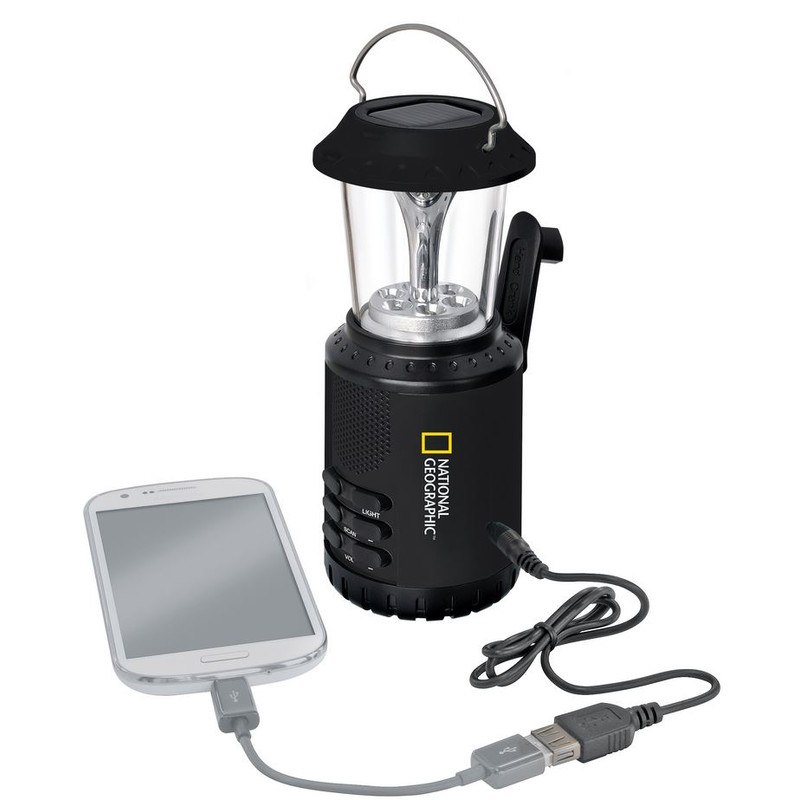 National Geographic Lampa do pracy Solarna latarnia kempingowa z radiem