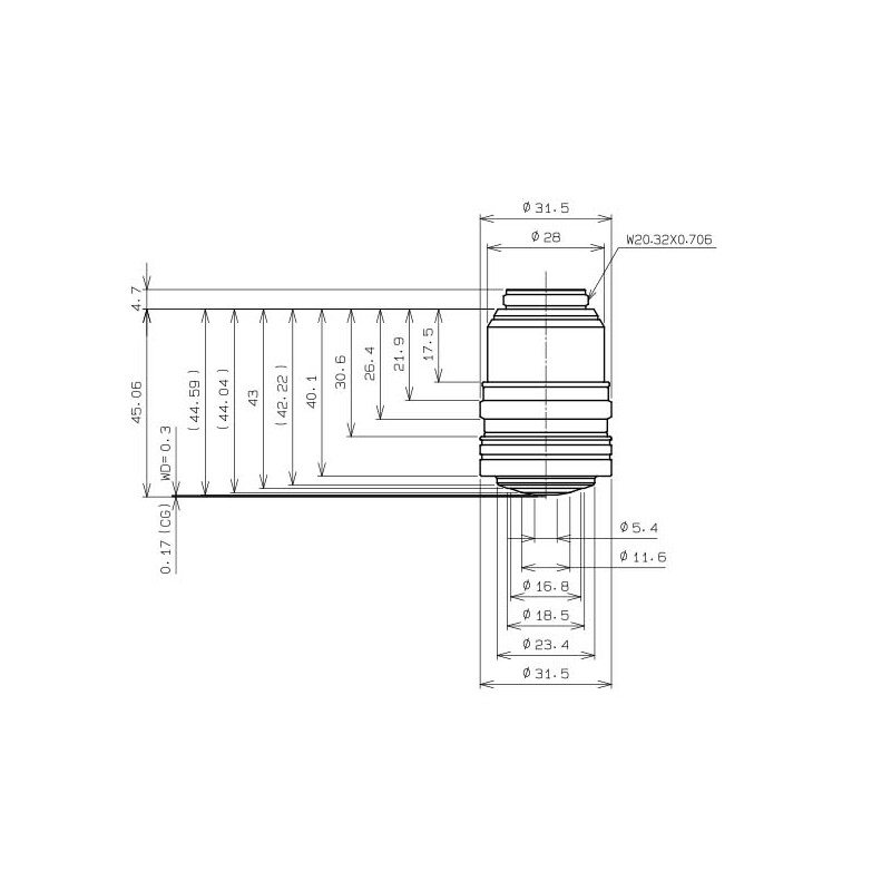 Evident Olympus Obiektyw UPLSAPO60xS2 Objektiv, A Line, superapo, 60x, NA 1,3, w.d. 0,3, FN 22