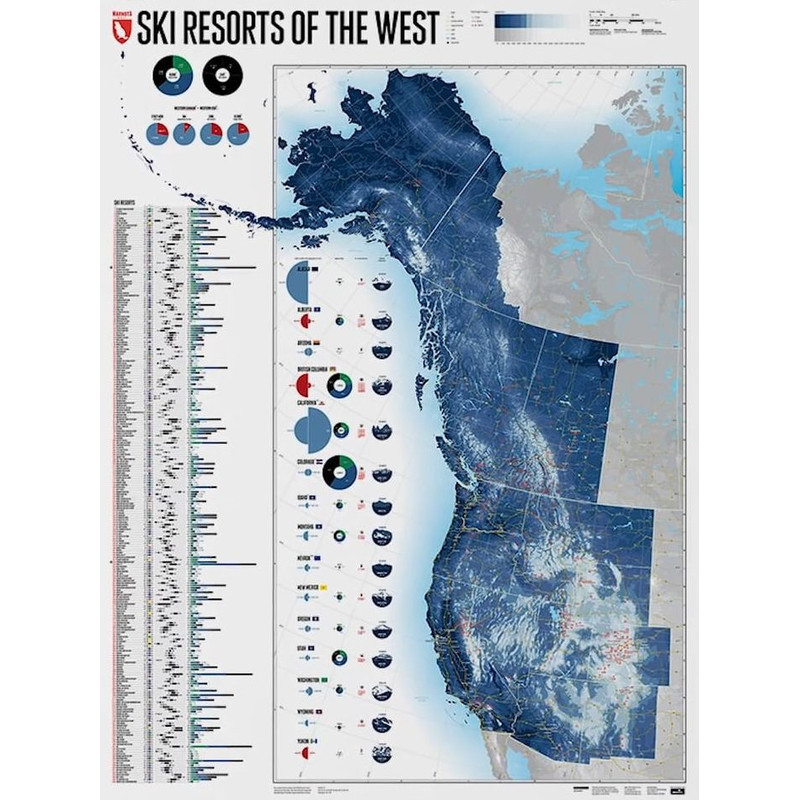 Marmota Maps Mapa regionalna Ski Resorts of the West