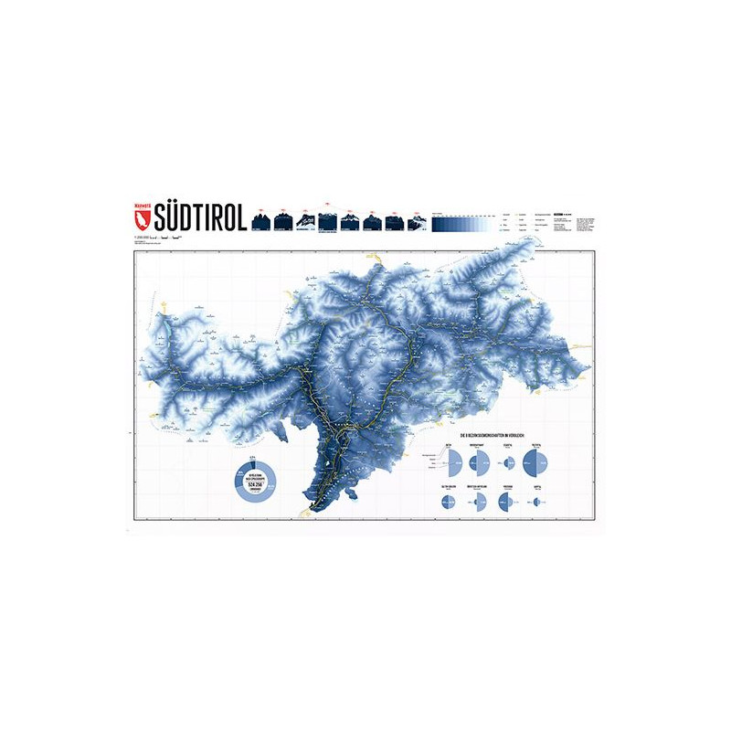 Marmota Maps Mapa regionalna Południowy Tyrol Ski Blue