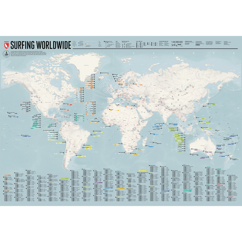 Marmota Maps Mapa świata Surfing na świecie (Angielski)