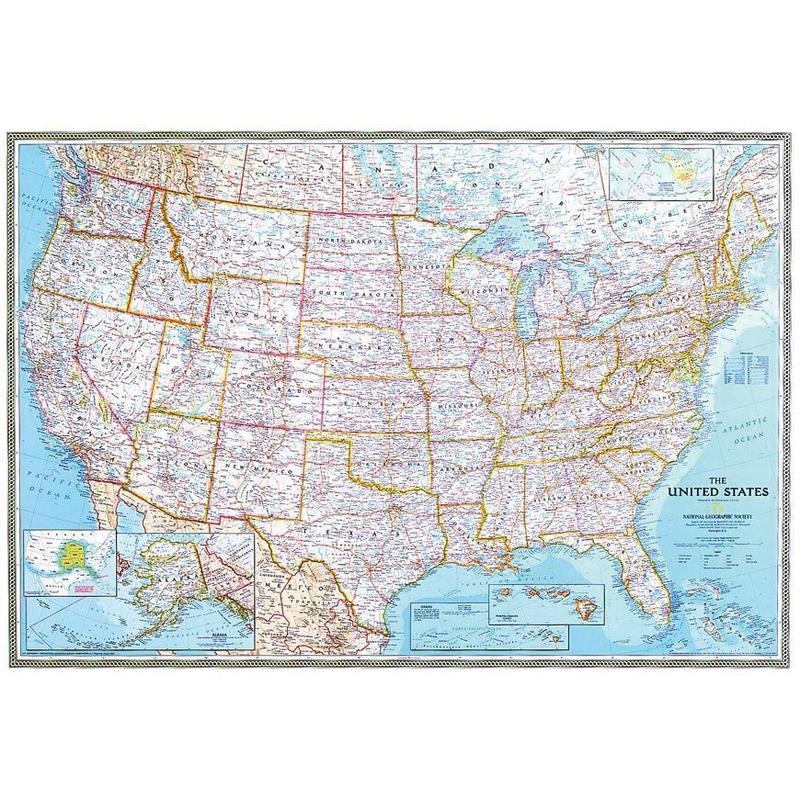 National Geographic Mapa polityczny USA - duży format