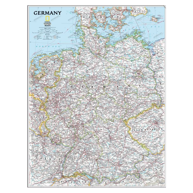 National Geographic Oprawiona mapa pinboardowa Niemiec (srebrna)