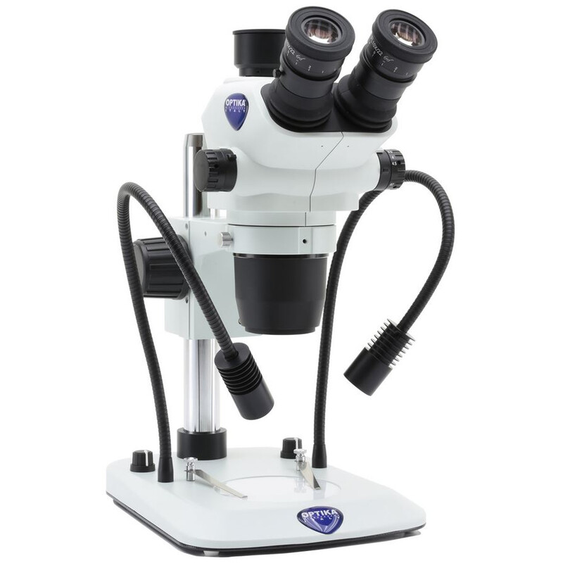 Optika Mikroskop stereoskopowy zoom SZO-6 , trino, 6.7-45x, Säulenstativ, Auf-, Durchlicht, Doppelspot