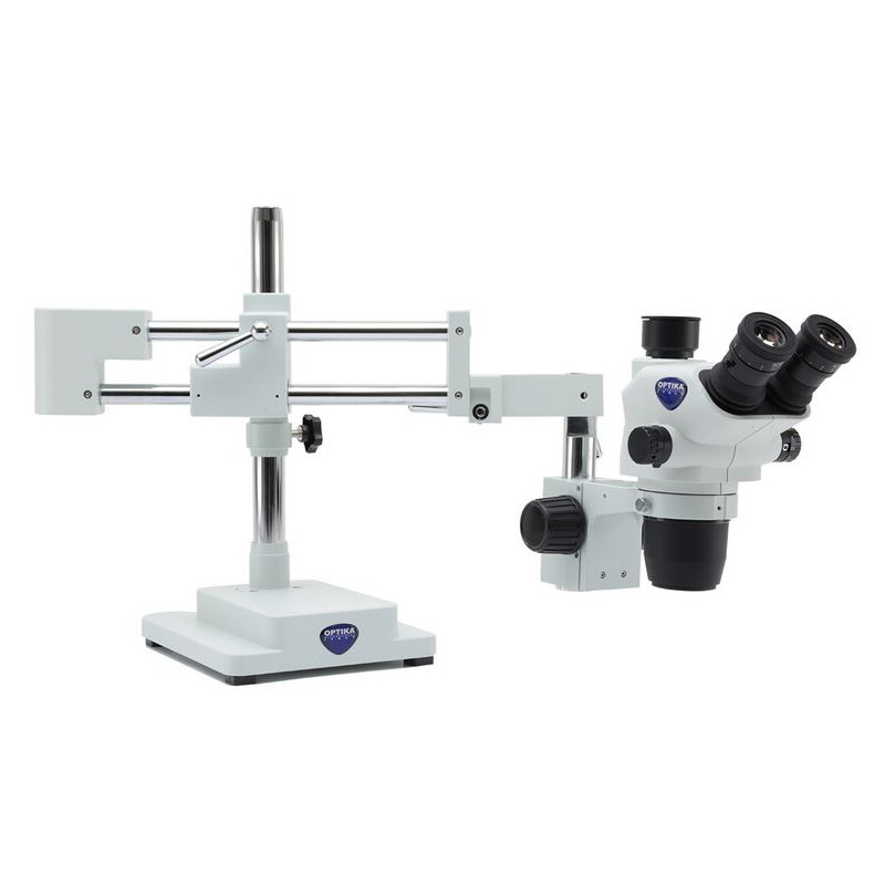 Optika Mikroskop stereoskopowy zoom SZO-10, trino, 6,7-45x, zwis, AM Arms, bez oświetlenia
