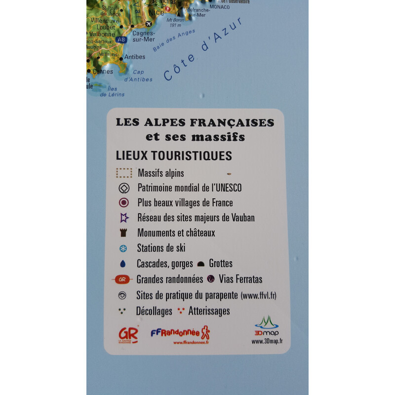 3Dmap Mapa regionalna Les Alpes Françaises et ses massifs alpins