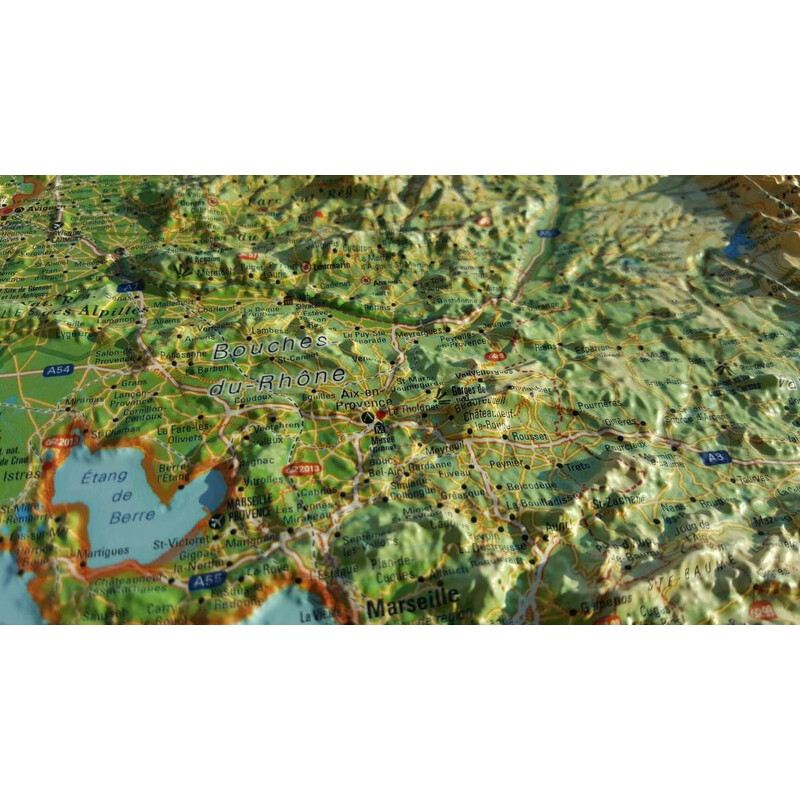 3Dmap Mapa regionalna La Provence-Alpes-Cotes d'Azur