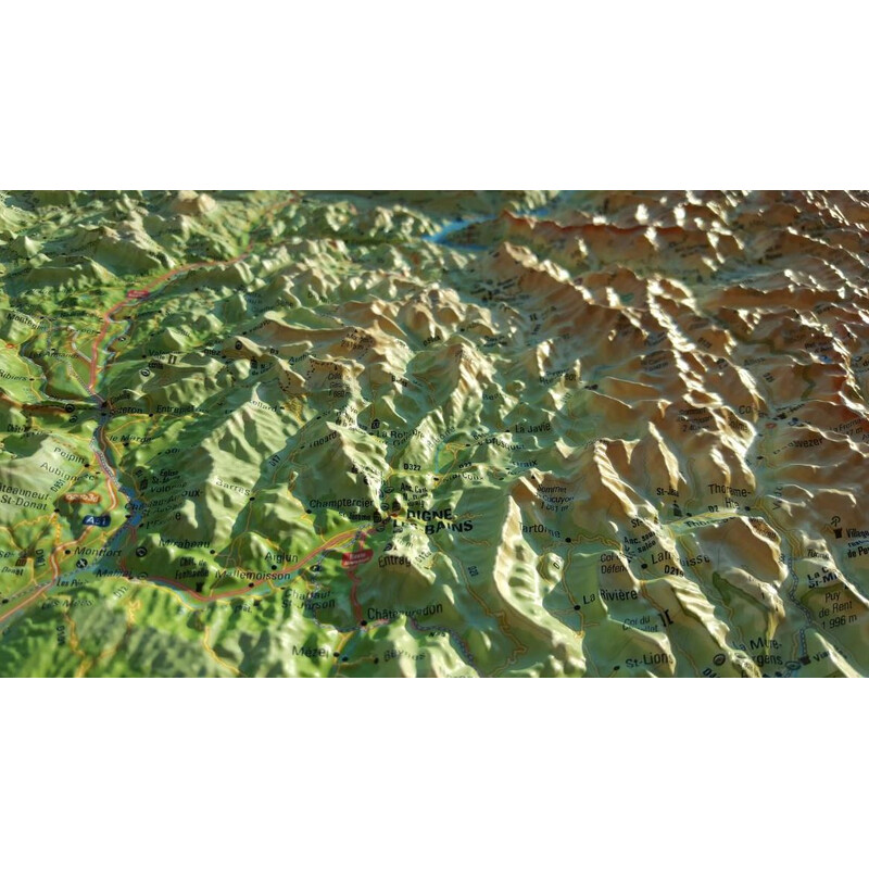 3Dmap Mapa regionalna Les Alpes-de-Hautes- Provence