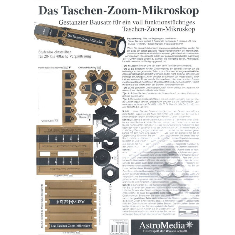 AstroMedia Zestaw Taschen-Zoom-Mikroskop