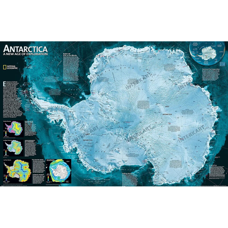 National Geographic Mapa kontynentalna Antarktyda