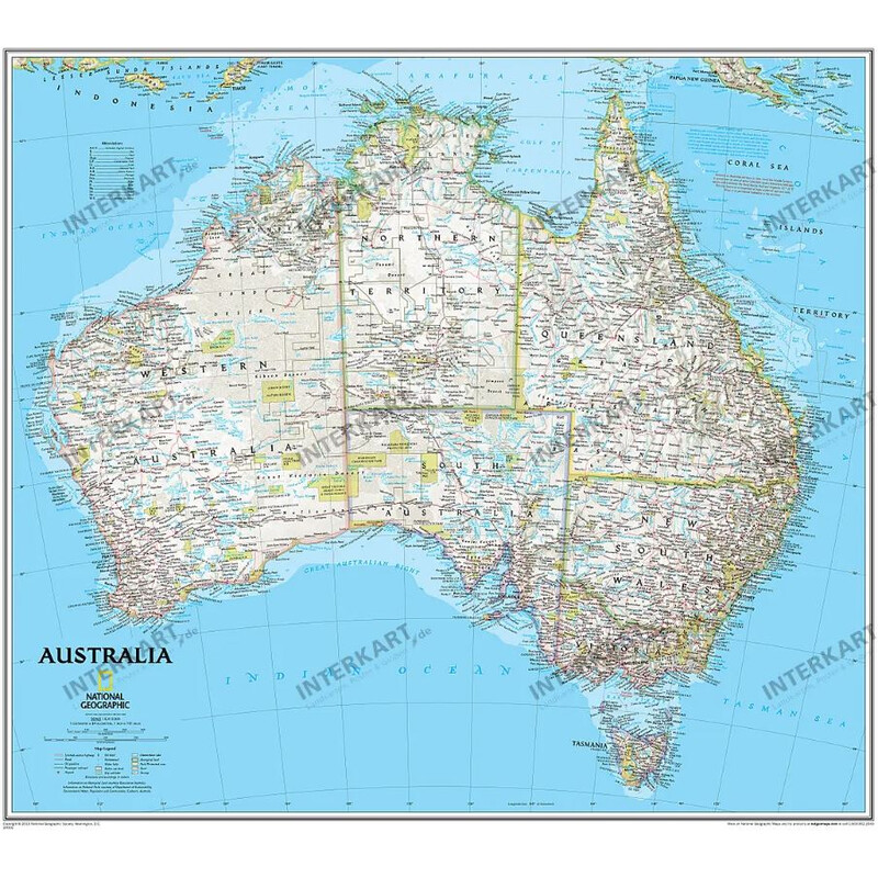 National Geographic Mapa kontynentalna Australia, polityczny